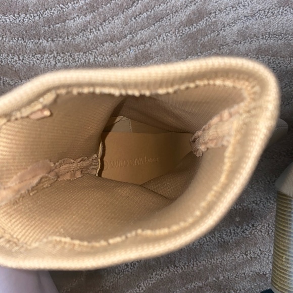 light brown chunky heel sock booties - Picture 5 of 5